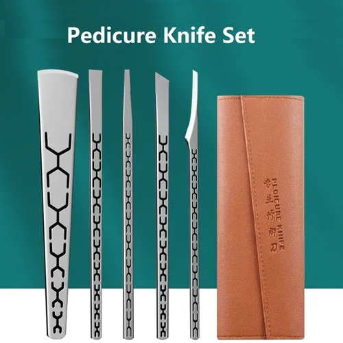 Juego de cuchillos de pedicura duros, raspador de callos para pies, empujador de cutículas de acero al manganeso alto, herramientas para tratamiento de uñas encarnadas, Kit de herramientas de pedicura