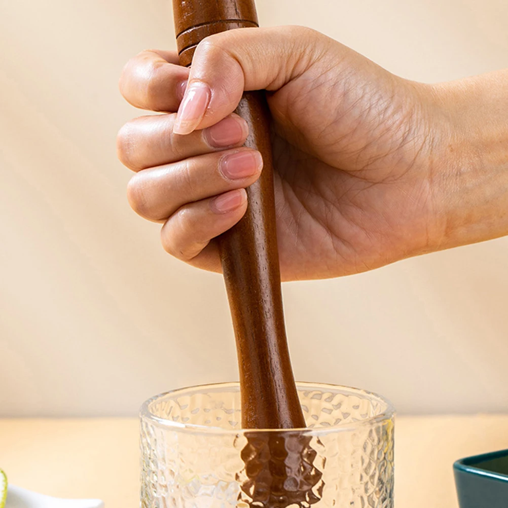 

Wooden Cocktail Muddler Ice Garlic Grinder Pound Popsicles Food Masher Crusher Beverages Mojito Muddler Long Handle Easy Clean