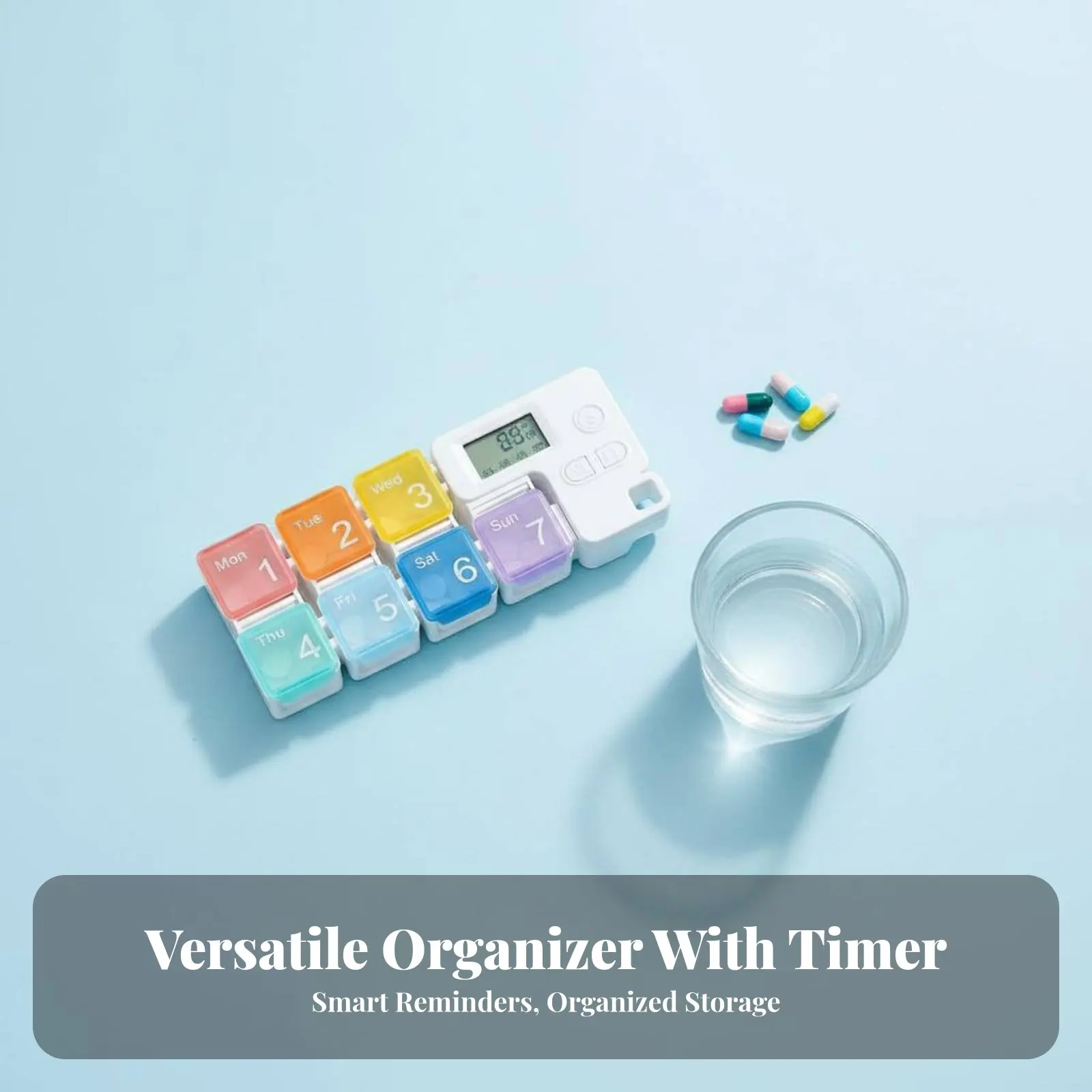 

Портативный органайзер, умный электронный таймер-напоминание, многосекционный контейнер для хранения лекарств, для путешествий, для повседневного использования