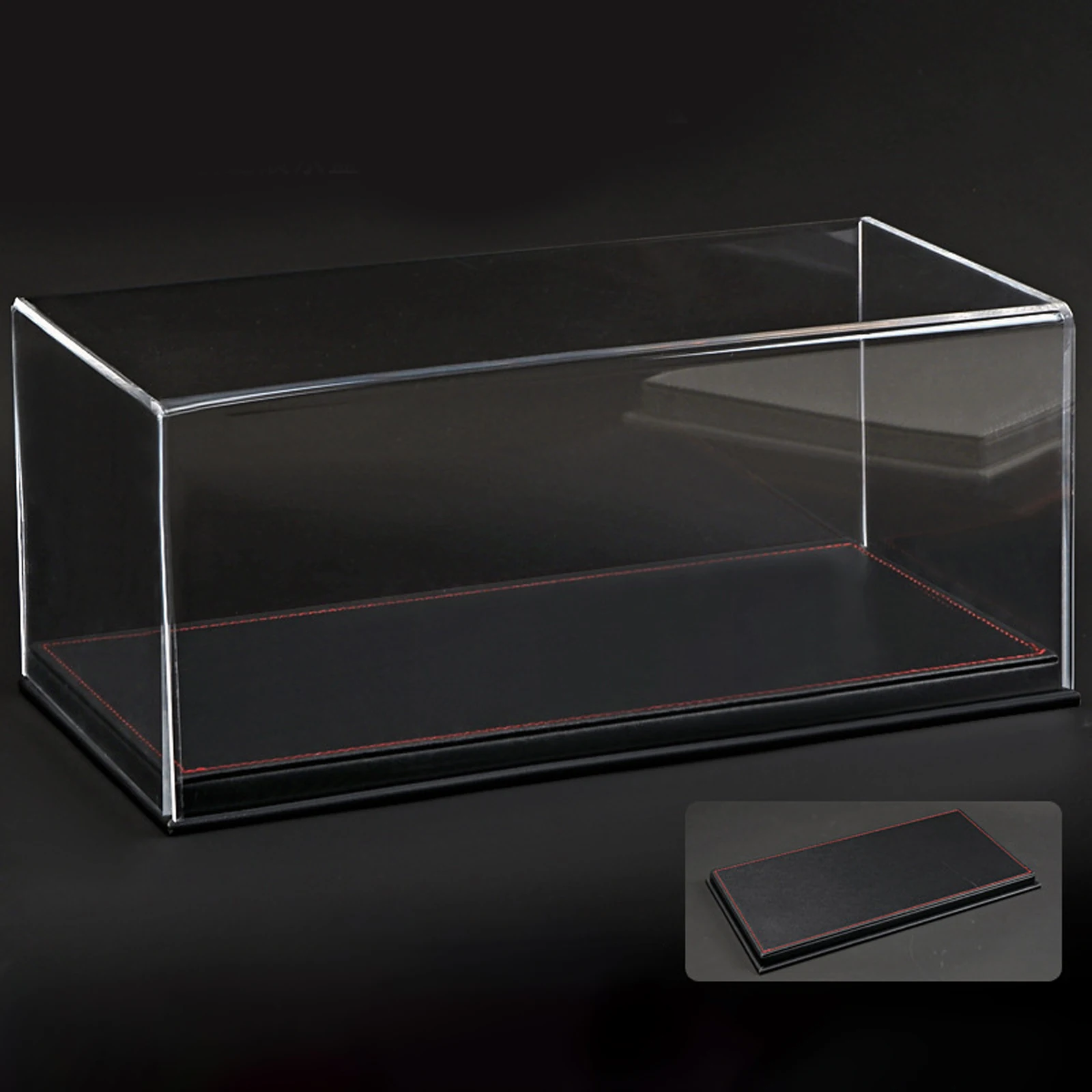 New Acrylic Display case show case With black PU Leather Base For 1/18 RC Car Model FOR RC Trucks Models Collection