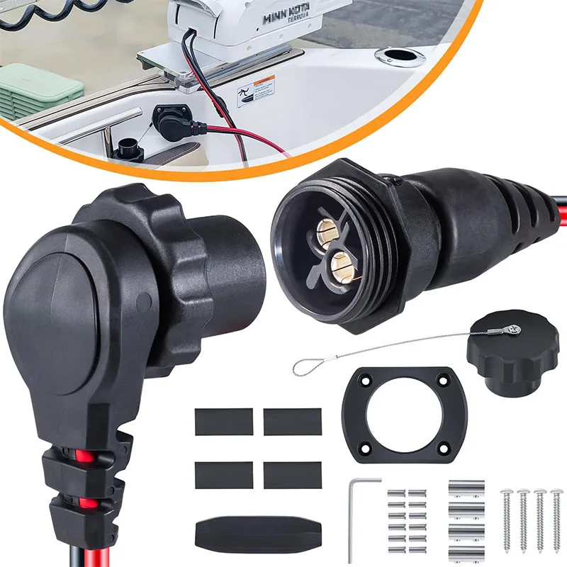 

1865128 MKR-26 Trolling Motor Plug & Receptacle for Minn Kota Freshwater and Saltwater Marine Battery Accessory 12V 24V 36V 48V