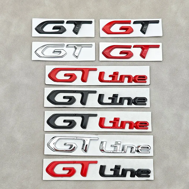 

3D Metal GT Logo GT Line Badge Car Rear Trunk Sticker Emblem For Peugeot 308 407 106 205 206 208 3008 5008 108 406 408 306