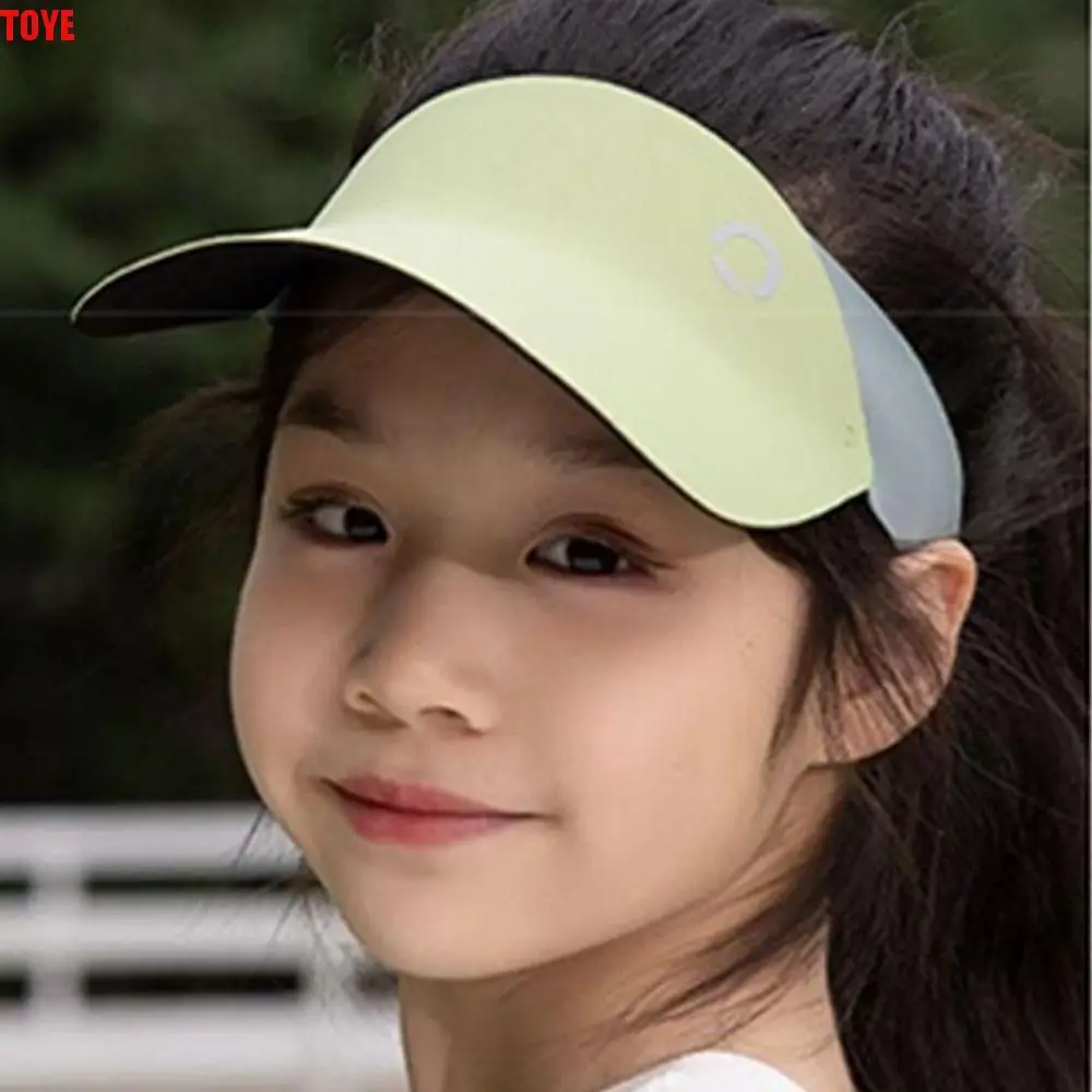 

Korean Style Seamless Sun Hat Shading Hat Anti-UV Sun Hat Summer Kid Sunhat Contrast Color Children's Empty Top Cap Girls