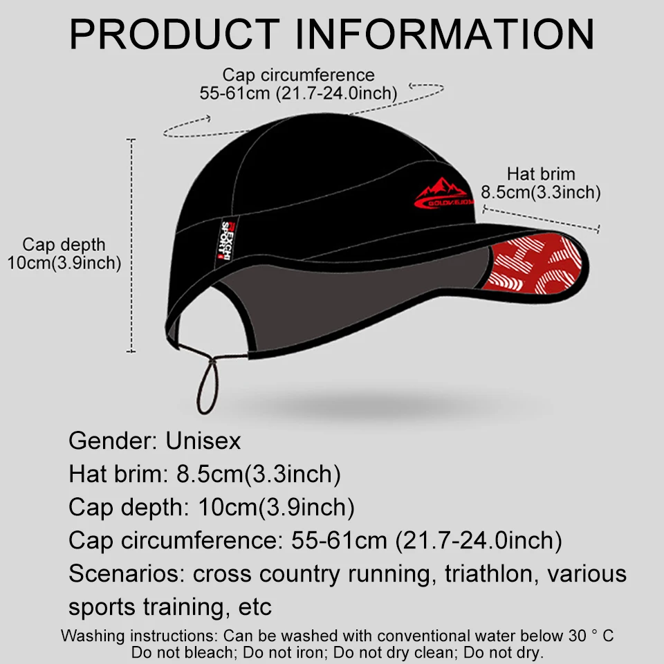 LOOGDEEL Outdoor Sports Running Hat Women Men Quick-drying Breathable Bike Sunshade Headwear Anti-UV Cycling Mountaineering Cap