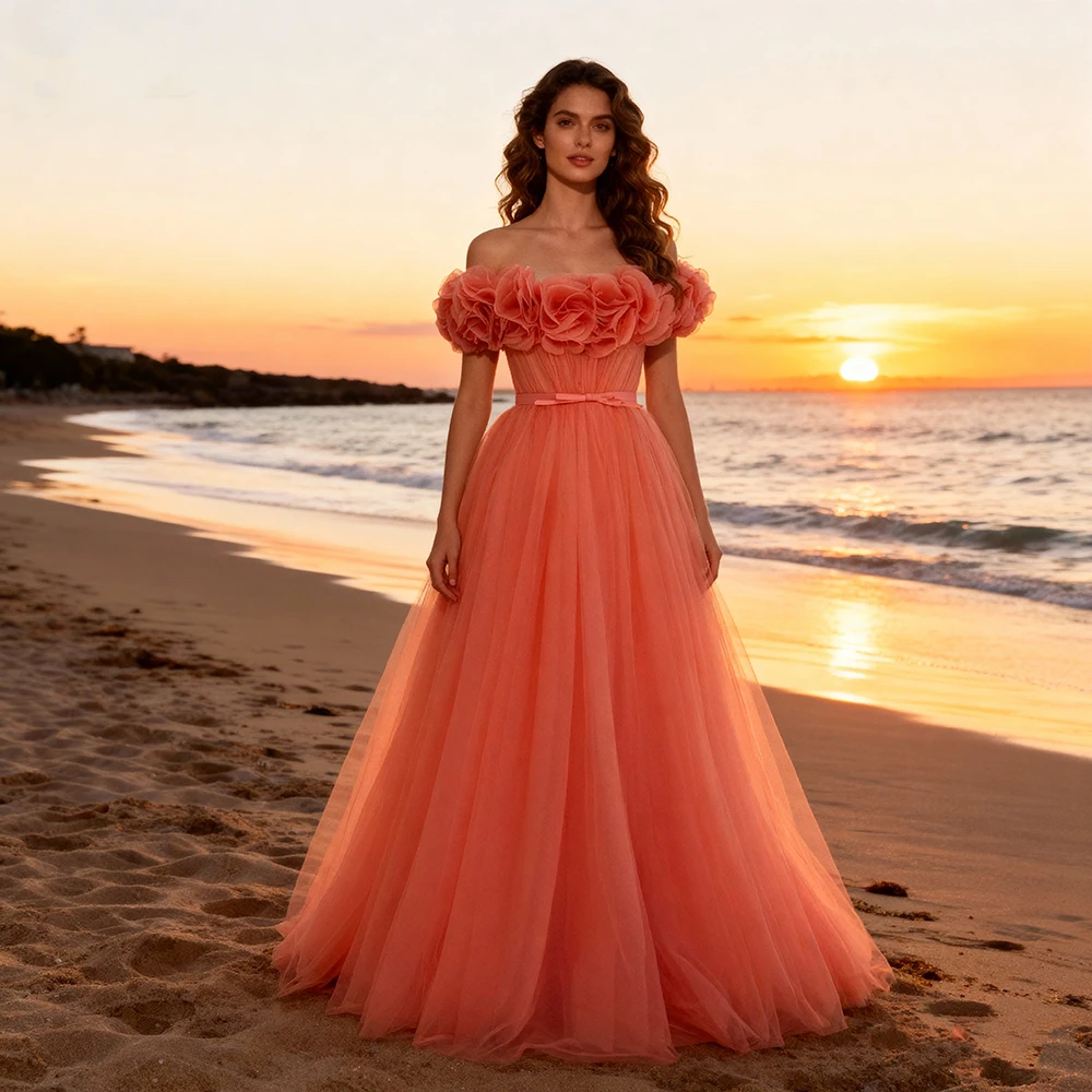 

Luxury Elegant Evening Dresses 2025 Tulle Women's Evening Dress for Photo Shoot Bespoke Occation Dresses for Special Occasions