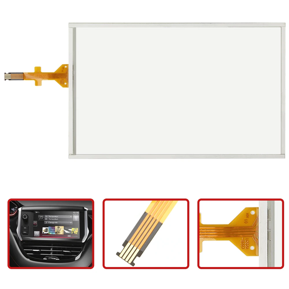 

7-дюймовая стеклянная сенсорная панель (дигитайзер) с 4 контактами для Peugeot 208, 2008, 308, Citroen C5, C4L, C3XR — для автомобильных DVD-плееров и GPS-навигаторов