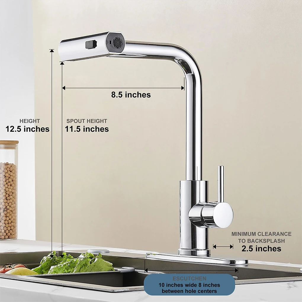 Aluminum Alloy Elegant Water Mixer Tap For Stream Kitchen Sink Multiple Finishes Available Water Tap