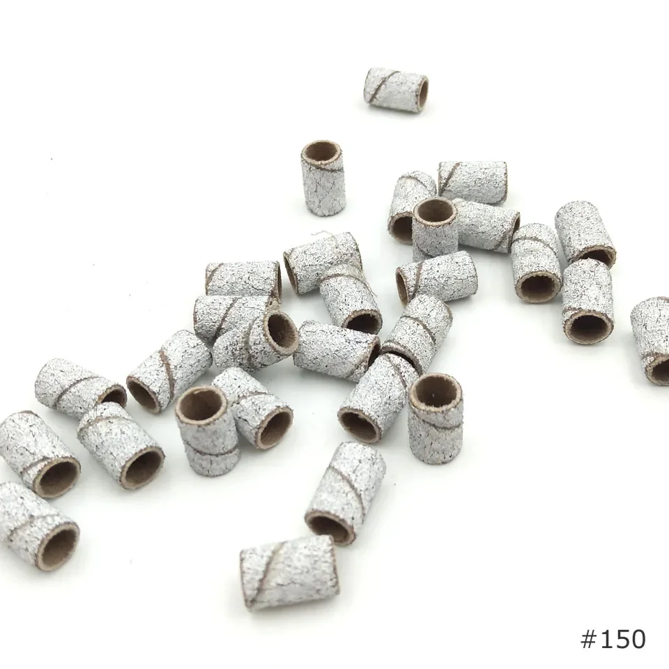 Hytoos-ペディキュアおよびペディキュアツール用の白いサンディングバンド、電気ドリルアクセサリー、研磨ツール、80 #、150 #、240 # 、100個。