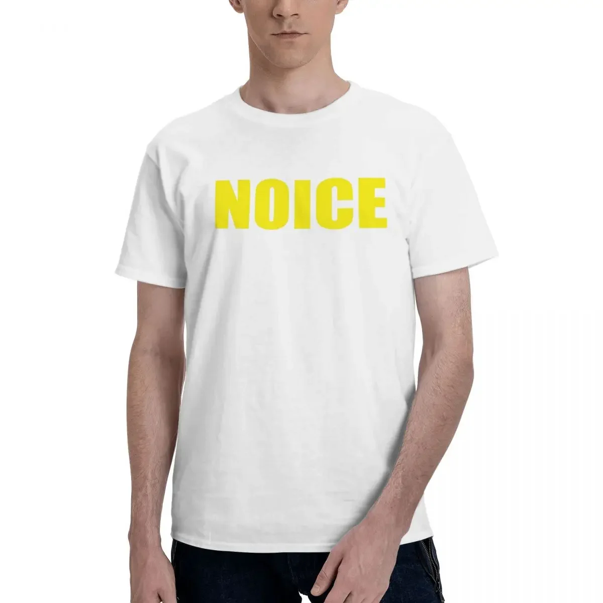 Noice 100% Cotton T-shirt Male Oversized T Shirts Men crew Neck Short Sleeve S-6XL