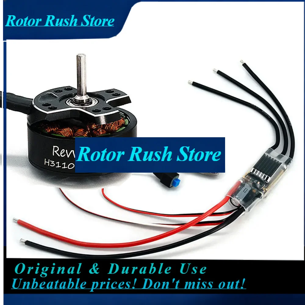 RoRuSRevvitRC H3110 2250KV 1850KV 2-4S 14-Pole Outrunner Brushless Motor 3.17mm Shaft AM32 50A 3-6S 32-bit Car ESC For RC 1/10 R