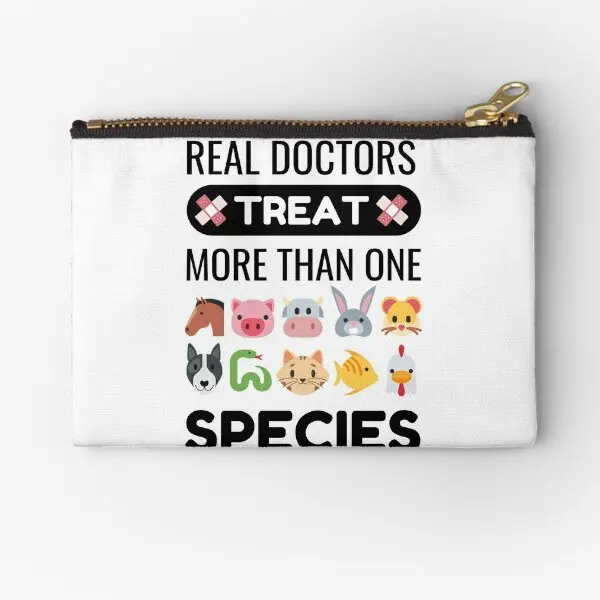 Real Doctors Treat More Than One Species  Zipper Pouches Bag Wallet Panties Cosmetic Socks Key Women Men Underwear Coin Small