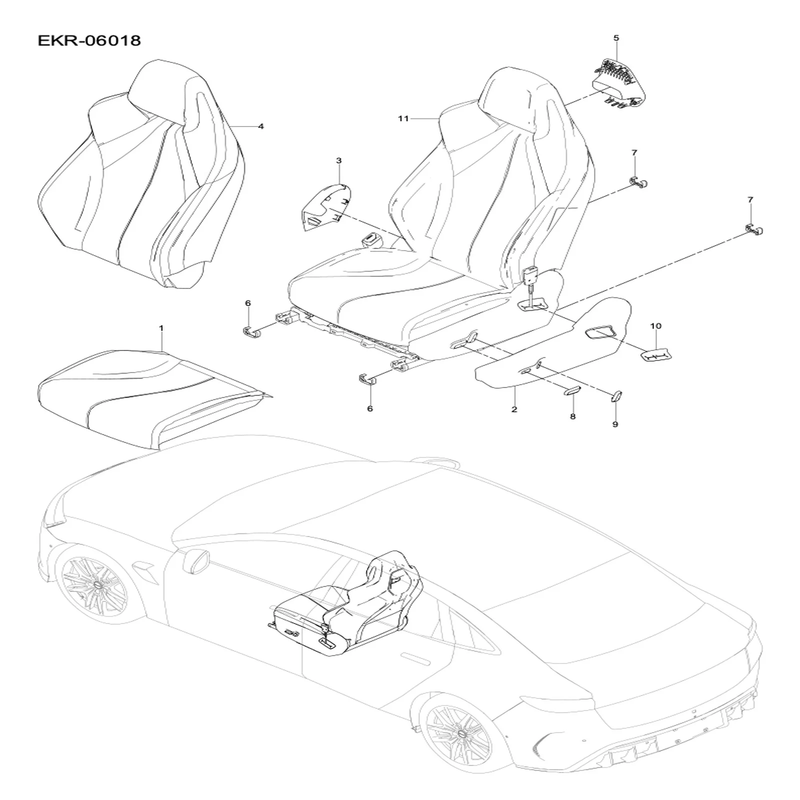 Für BYD SEAL Anpassungsknopf der Rückenlehne des Fahrersitzes EKEA- 3743712