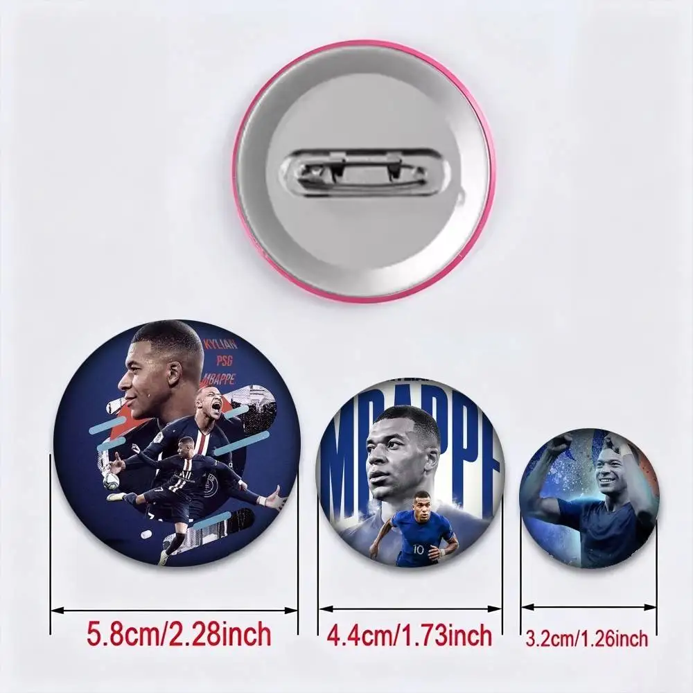 K-Kylians Mbappes Dictator Soccer 25 32 44 58 75mm Badges Personalized Round Brooches Pins Accessory Gift
