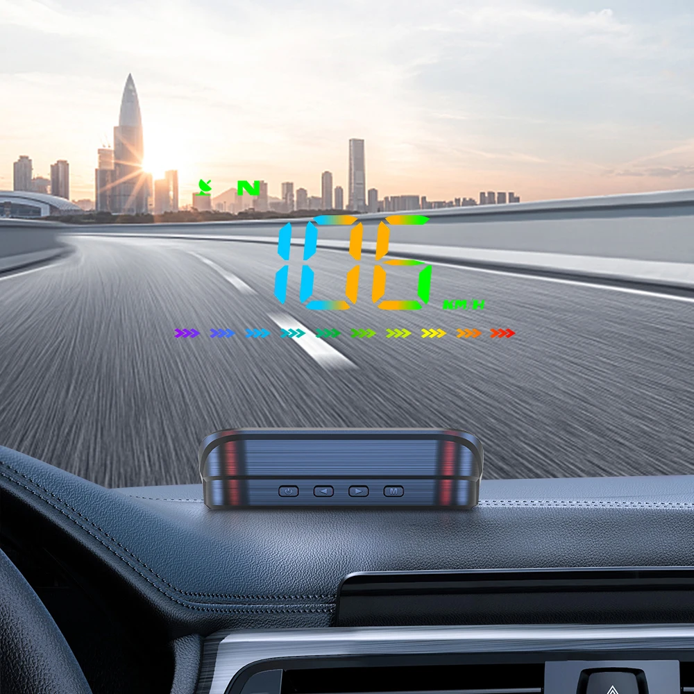 Hud Head Up Display GPS Цифровой автомобильный спидометр Измеритель скорости для проекции лобового стекла автомобиля Цветной дисплей Универсальный компас Hud Head Up Display GPS Цифровой автомобильный спидометр Измеритель скорости для проекции лобового стекла автомобиля Цветной дисплей Универсальный компас