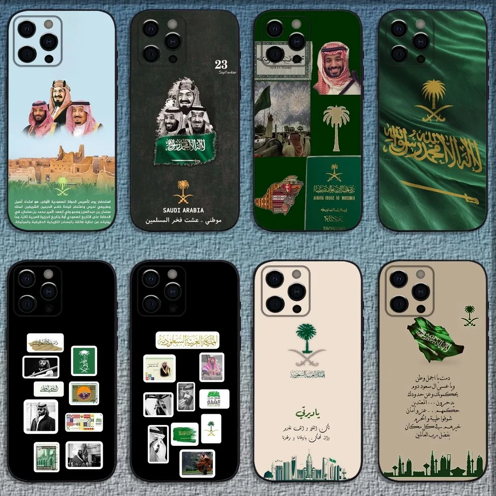 

Kingdom Of Saudi Arabia Flag Phone Case For iPhone 16,15,14,13,12,11,Pro,X,XS,Max,XR,Plus,Mini Soft Black Cover