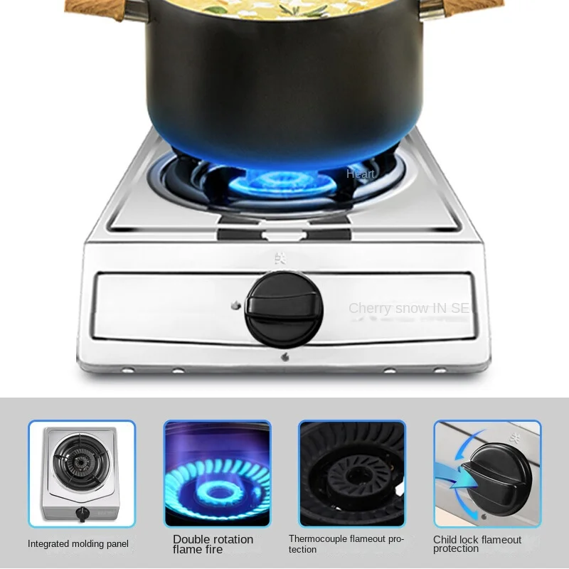 Stainless Steel Gas Cooktop 4.8kW Single Burner Powerful and Energy-Saving JZT-T1501(G)W