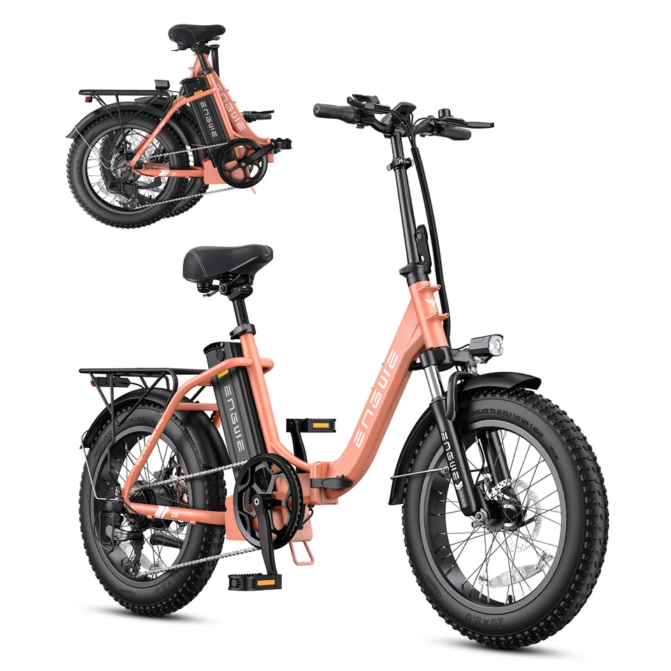 ENGWE 750W Foldable Electric Bike for Adults L20 2.0 20"×3.0 Fat Tire E‑bike Dual Suspension 52V13Ah Removable Battery 68Miles Max Range Shimano 7 Speed All Terrain Electric Bicycle image 11