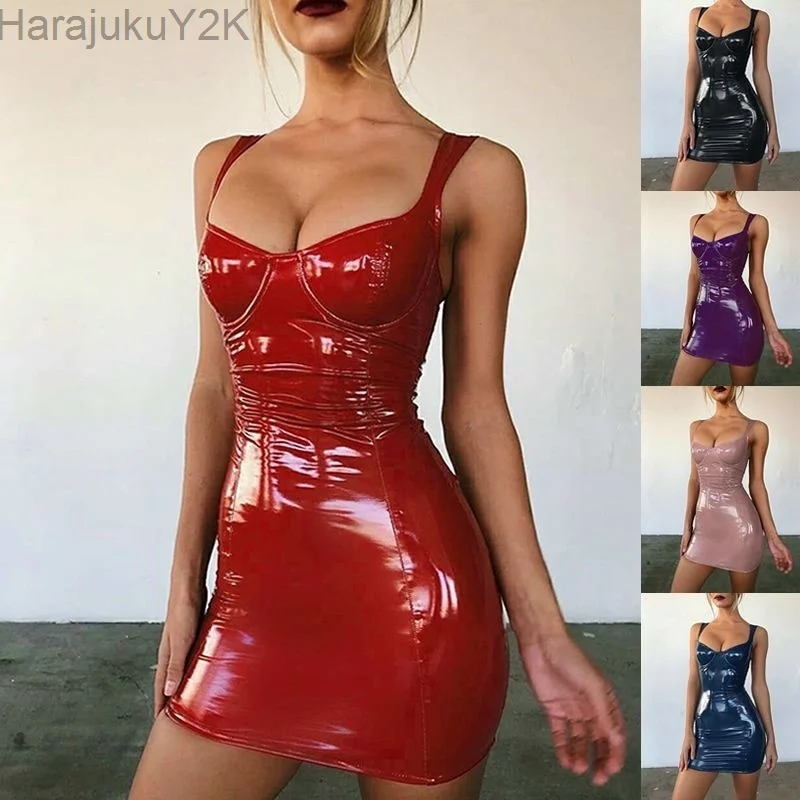 

Ladies Skinny Hip Wrap Dress Simple Pure Color Hip Wrap Dress Temperament Mini Dress Bright Color for Club Streetwear Dress