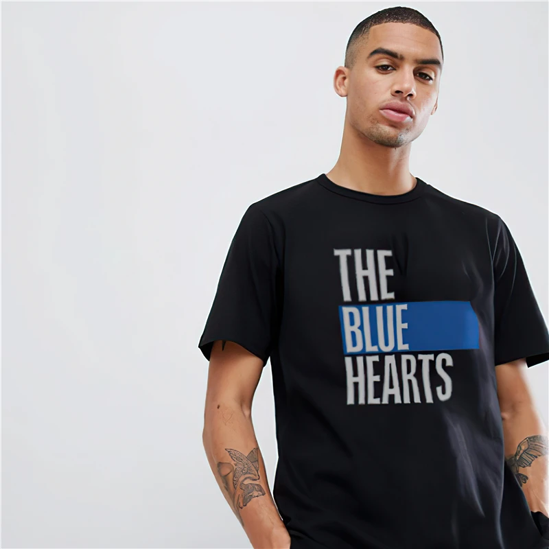 

2025 THE BLUE HEARTS Punk Rock Band Printed Crewneck Loose Cotton Street Hip Hop Male and Female Streetwear