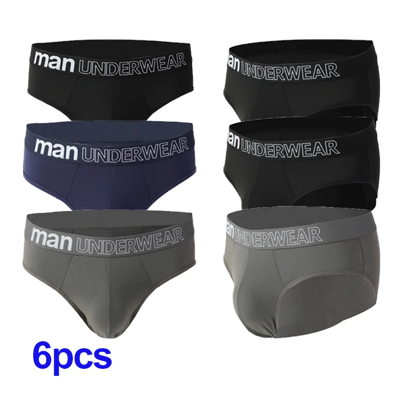 

6 Pcs/Lot Men's Briefs Underwear Letter Comfortable Panties Shorts Sexy Boxer Shorts Gifts for Man Underpants