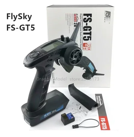 

FlySky FS-GT5 FS GT5 2.4G 6CH RC Radio Transmitter with FS-BS6 6CH Receiver for RC Vehicles Crawler Car Boats Tank Toy Racing