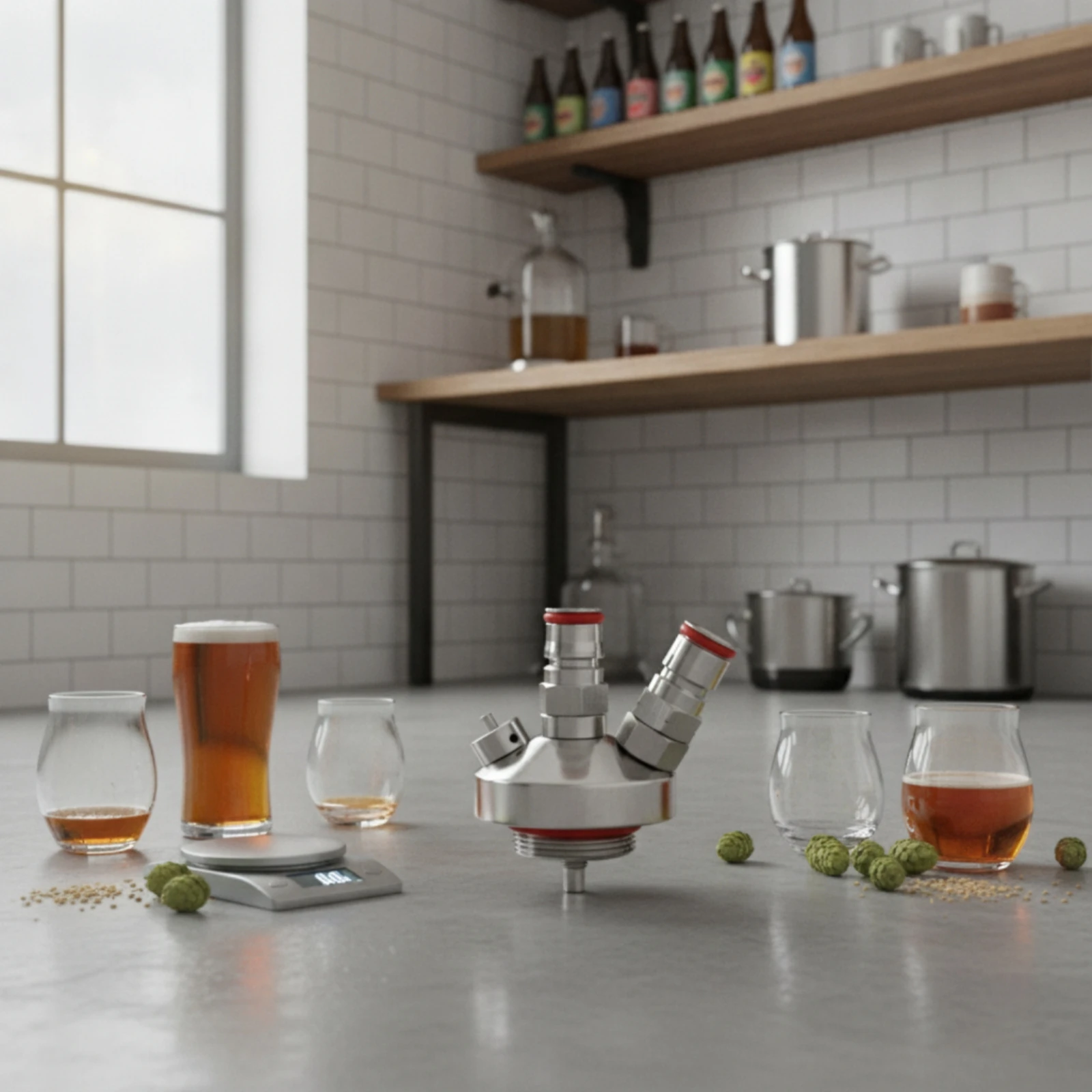 Keg Dispensing Fitting Multi-Port Dispensing Fitting with Threaded Fittings Beer Keg Connector Corrosion-Resistant