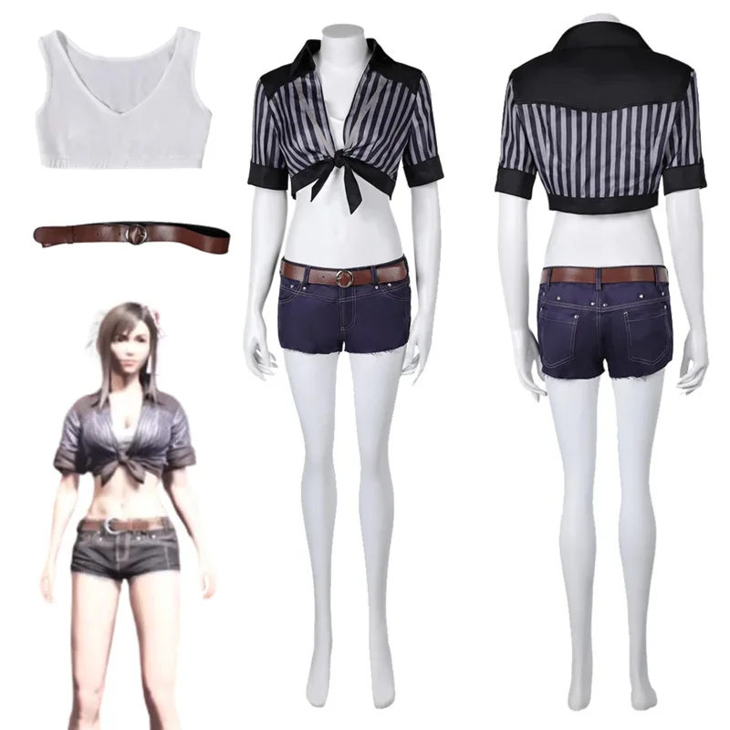 FF7 Rebirth Tifa Lockhart Cosplay Fantasy Sexy Summer Beach Wear Anime Game Final Fantasy VII Costume Disguise Women Outfits