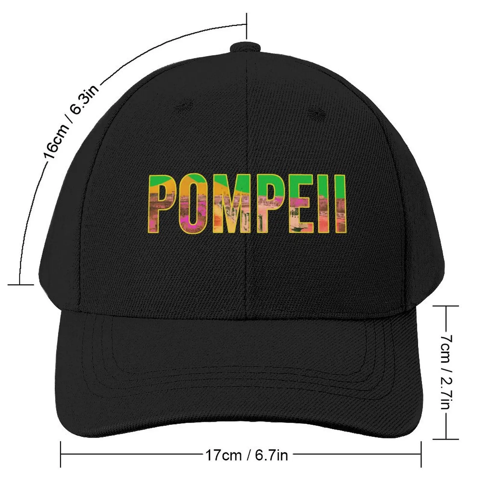 nostalgic view of pompeii, ancient city view italy Baseball Cap Rugby Hat Luxury Brand Christmas Hat For Man Women's