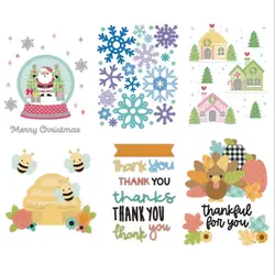 2024 New Metal Cutting Dies Christmas  Autumn Bees Decoration Scrapbooking Emboss Clipbook Template Greeting Card handmad Dies