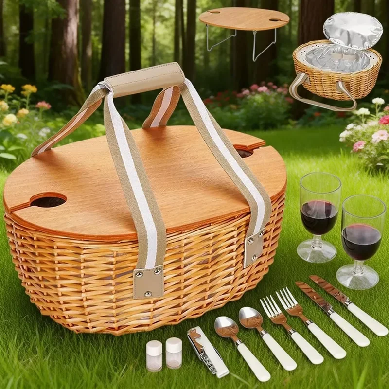 Girly Picnic Baskets Cane Basket Hander Plastic Lid Mini Lids Hamper Lined Wicker Wood Woven Chip Cooler Foldable Insulated