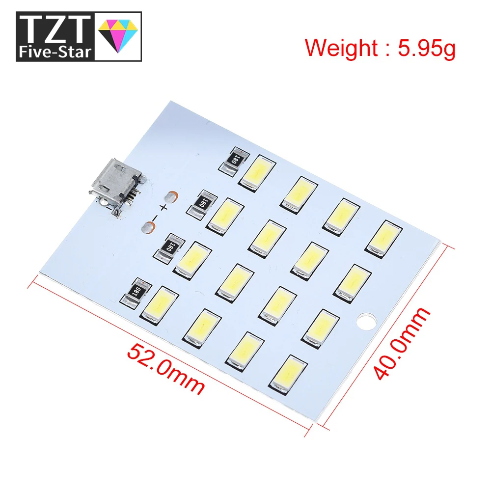 high quality 5730 smd 5V 430mA~470mA White Mirco Usb 5730 LED lighting panel USB mobile light Emergency light night light