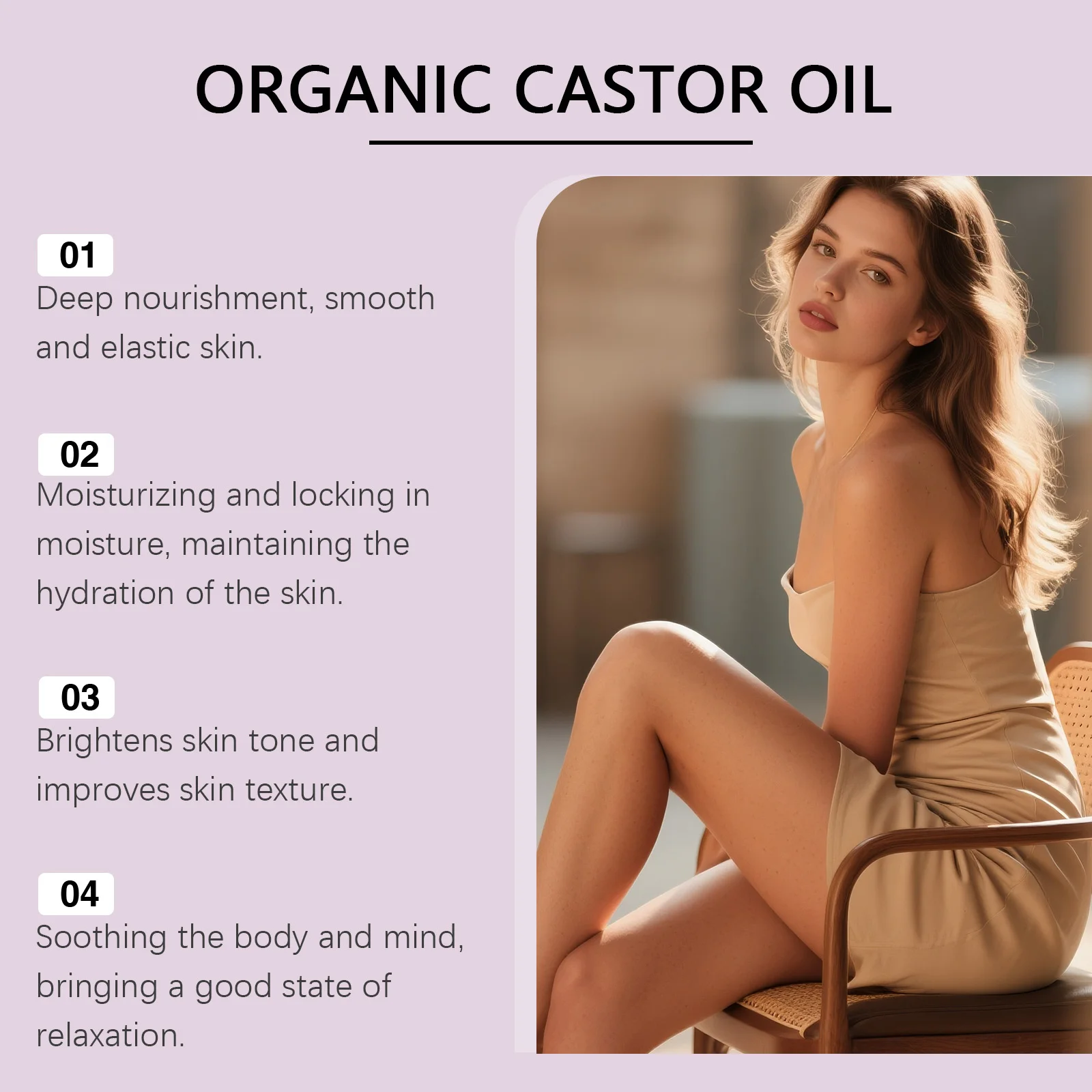 Castor Oil Roller Care Vitamin E Moisturizing Nourishing Body Massage Oil Multi Purpose Improve Texture Relieve Body Fatigue - view 4