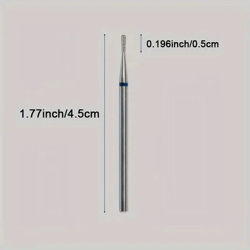 1 Uds. Brocas de llama para uñas, fresas de diamante para manicura, puntas de taladro profesionales de 3/32 pulgadas para uñas, herramientas para quitar cutículas