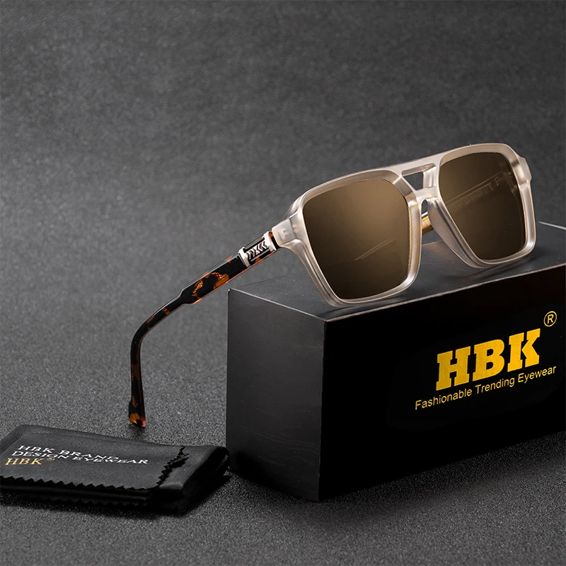 HBK Mode Herren Sonnenbrille Flat Top Double Bridges Vintage Sonnenbrille Damen Alltagskleidung Outdoor Vielseitig Party Shopping