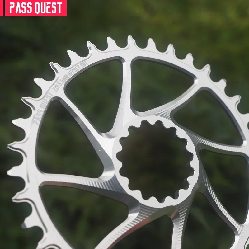 PASS QUEST roda rantai sepeda e-bike, roda rantai sepeda Offset 3mm Hitam/perak 28/30/32/34/36/38/40T untuk E13 BOOST E * THIRTEEN XCX MTB sproket