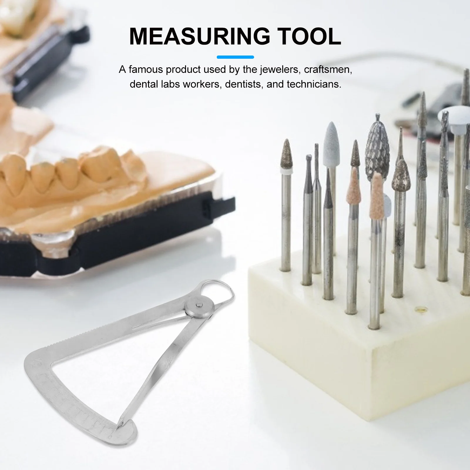 

Dental Wax Caliper Stainless Steel Measuring Tool for Jewelers Dentists and Technicians Dental Crown Thickness Gauge