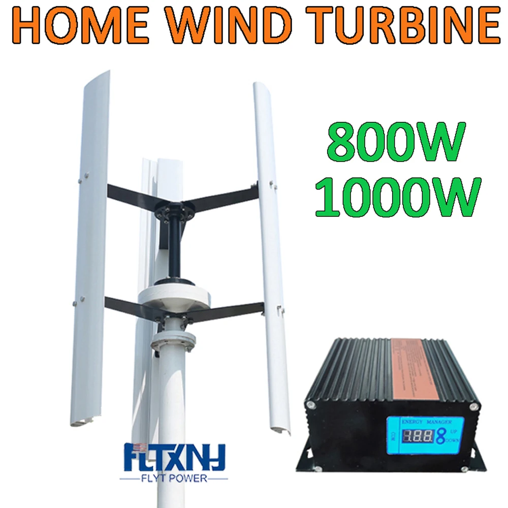 800W 1KW Home Roof Low Noise Vertical Wind Turbine Generator 0.8kw 1000W 12V 24V 48V Windmill Electric Generator for Farm Ship