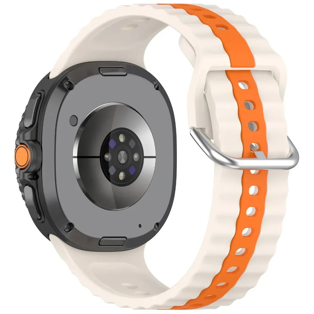 삼성 갤럭시 워치 8 44mm 40mm용 투톤 실리콘 스트랩 갤럭시 워치 8 클래식 46mm용 오리지널 팔찌 손목밴드 코레아