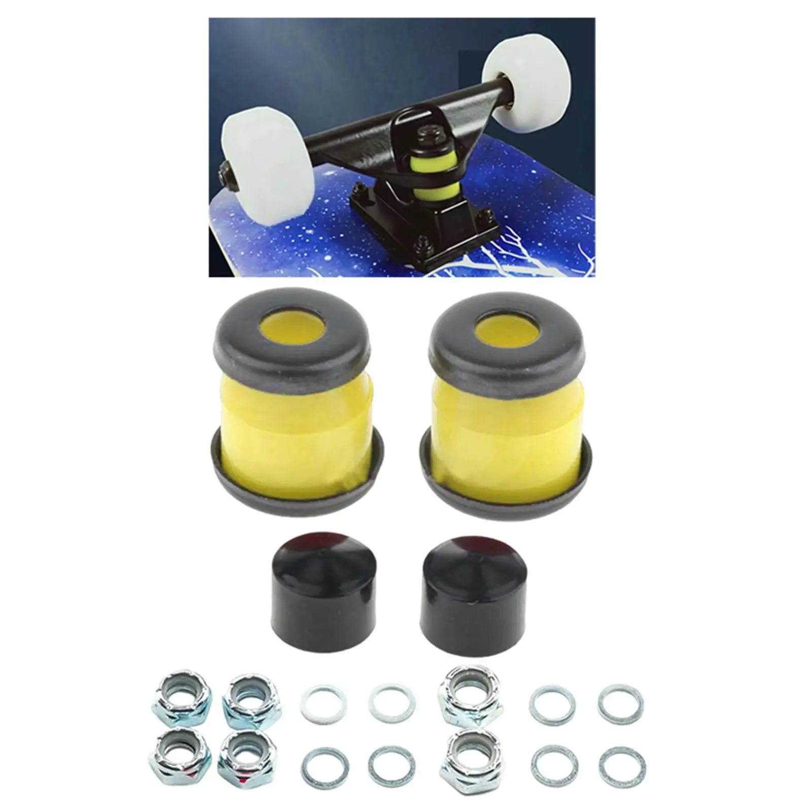 

Skateboard Bushings Washers Cups Nuts Vibration Damper Set PU Material for Offroad Skateboard Parts