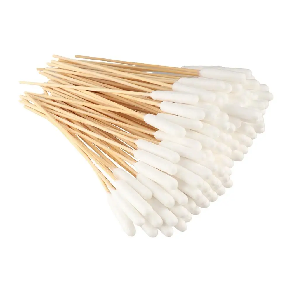 50pcs 15cm Pet Cotton Swabs Single-head Dirt Removal Cotton Swabs Dog Wash Ear Stick Disposable Pet Ear Wash Cotton Ball