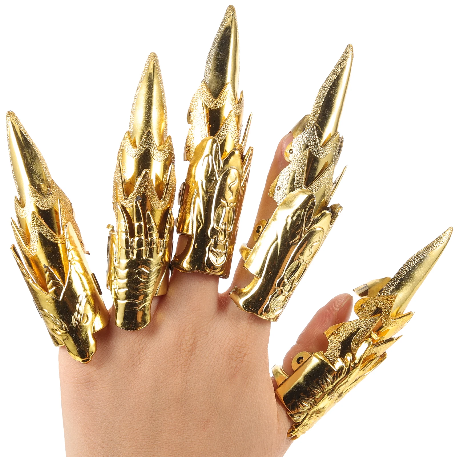 

5 Pcs Finger Cot Toys Gothic Halloween Cosplay Claws Fingertip for Festival Costumes Nail Prop Set