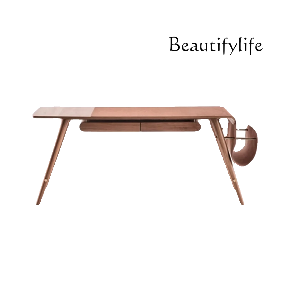 

New Chinese walnut solid wood creative desk Modern minimalist study desk rectangular desk