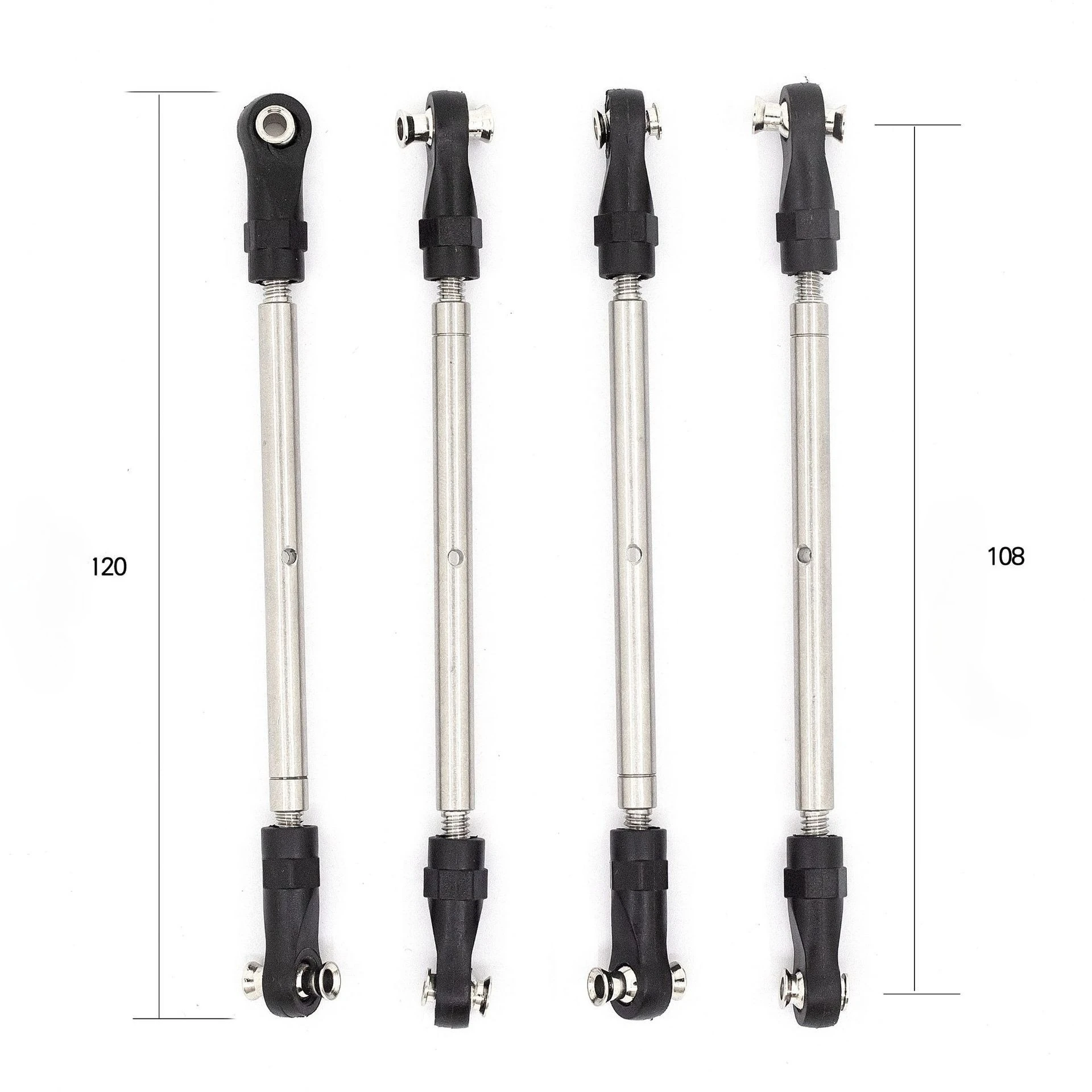 

RC 1/10 TRAXXAS MAXX modified and upgraded OP parts, 4 sets of stainless steel tie rod assemblies for the whole car