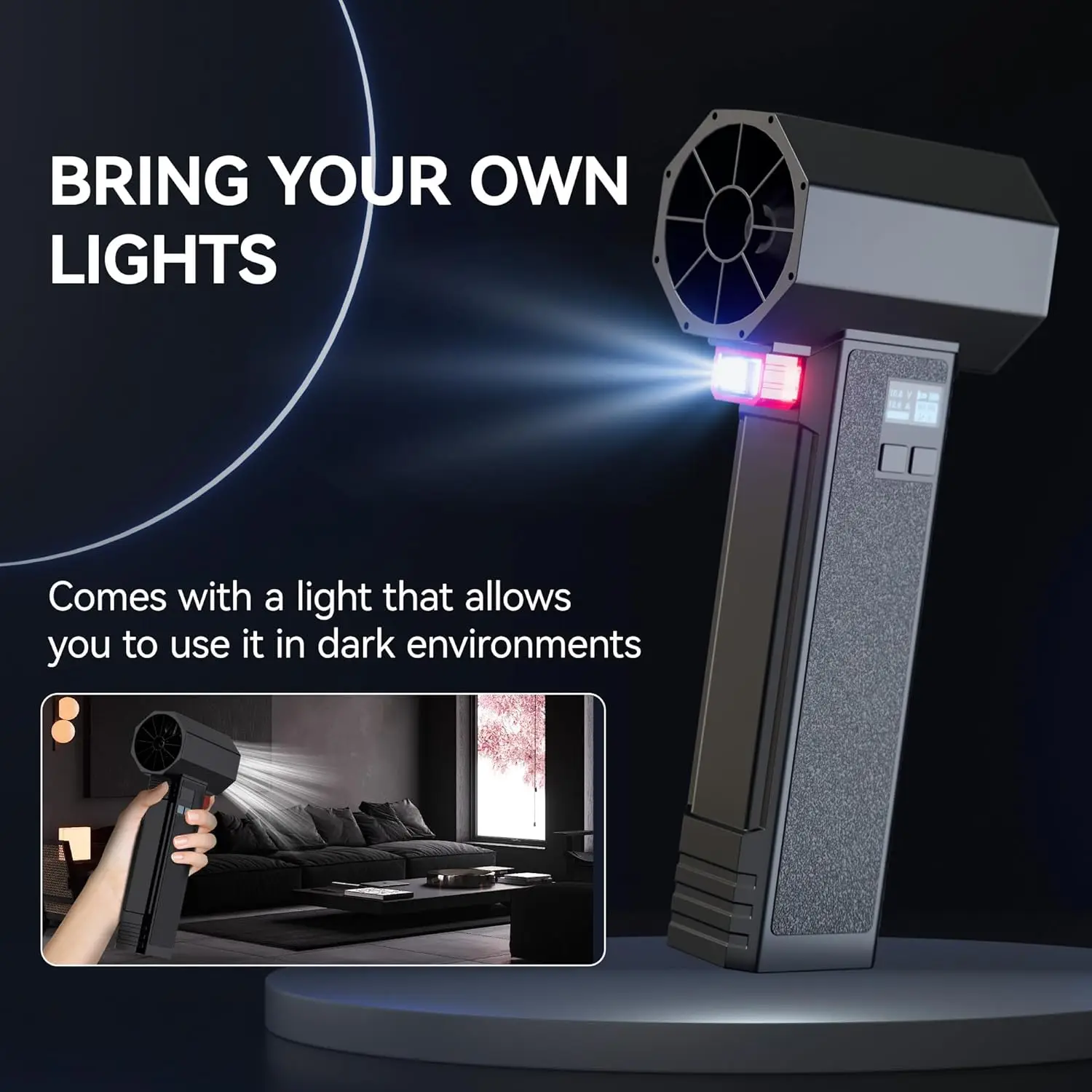 Booster Violent Fan Powerful Handheld Lighting Turbo Fan TF64 with LED light 64MM Brushless motor High speed 1600G Thrust