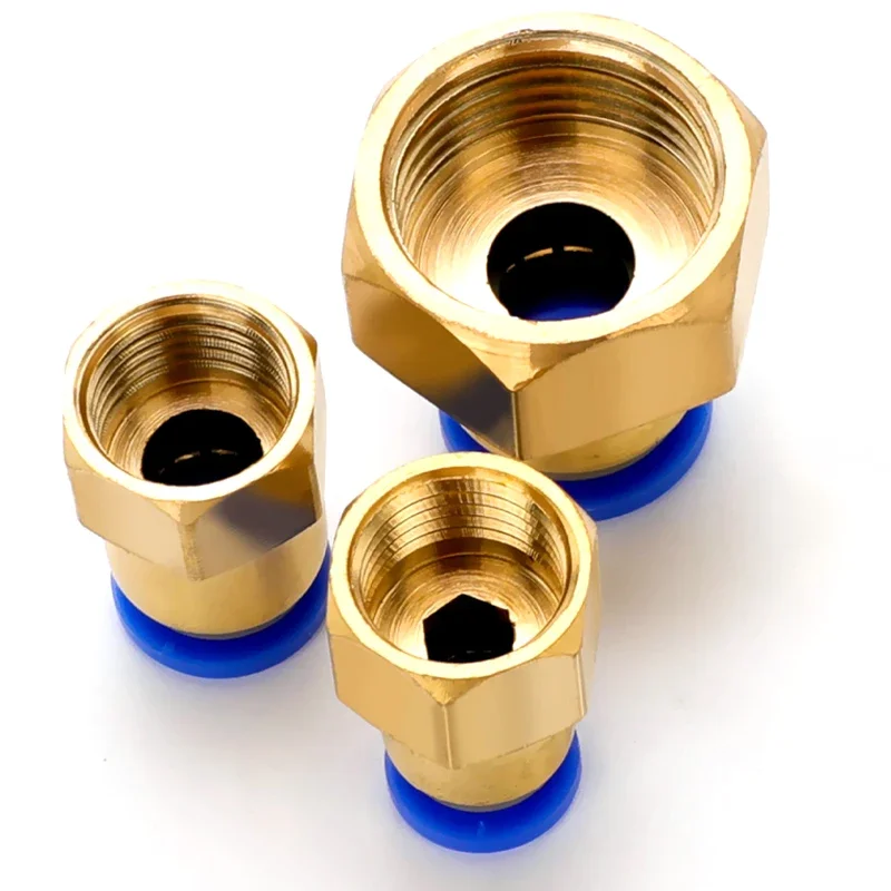 10Pcs PCF Air Pipe Fitting 4 6 8 10 12mm Hose Tube 1/8" 3/8" 1/2" BSP 1/4" Female Thread Brass Pneumatic Connector Quick Joint