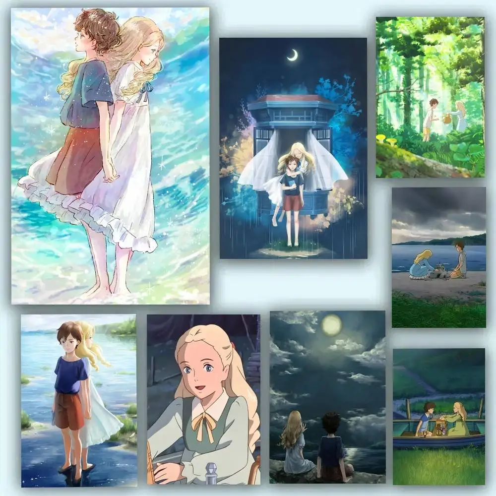 Cartoon Anime Movie When M-Marnie Was There Posters Self Adhesive Waterproof Ideal For Living Room Bedroom Bar Decoration