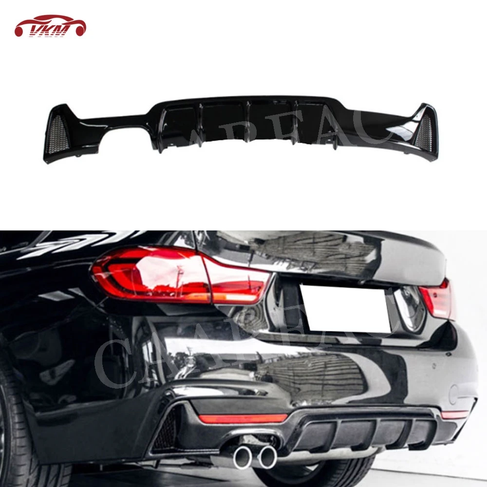 

PP Material Carbon Look Rear Lip Diffuser Spoiler For BMW 4 Series F32 F33 F36 M Sport 2014-2018 Bumper Guard M Style