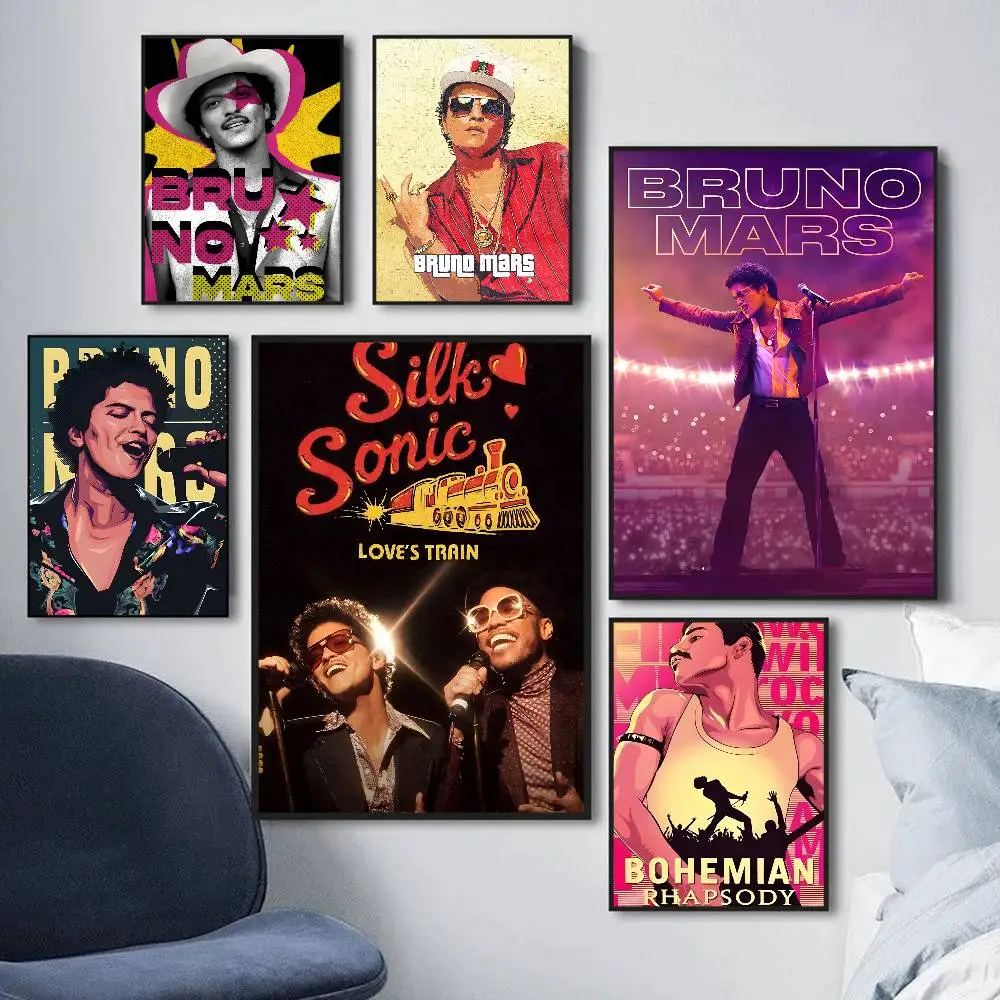 

Bruno Mars Whitepaper Poster Vintage Room Home Bar Cafe Decor Vintage Decorative Painting