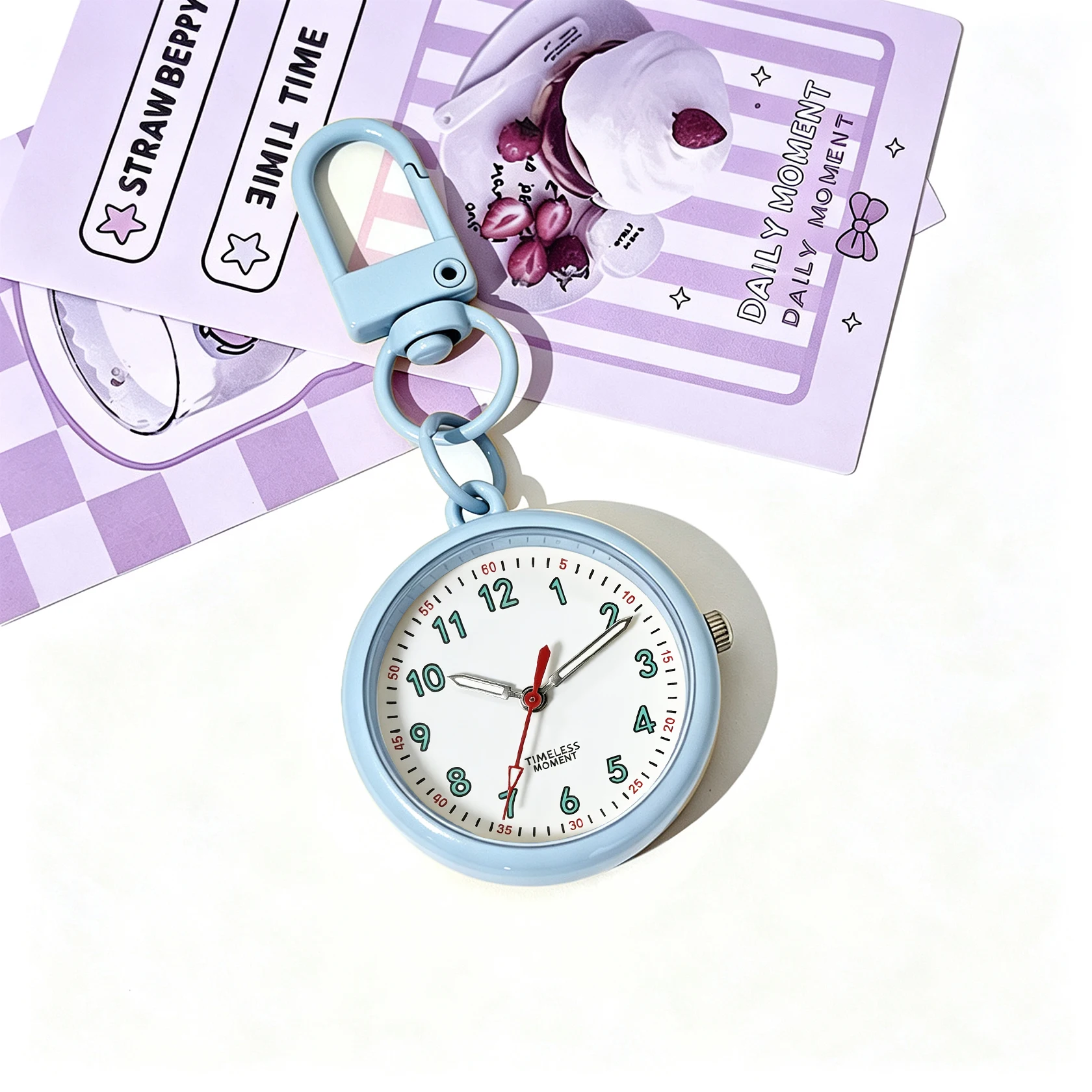 1PC Cute Keychain Watch with Clear Large Dial