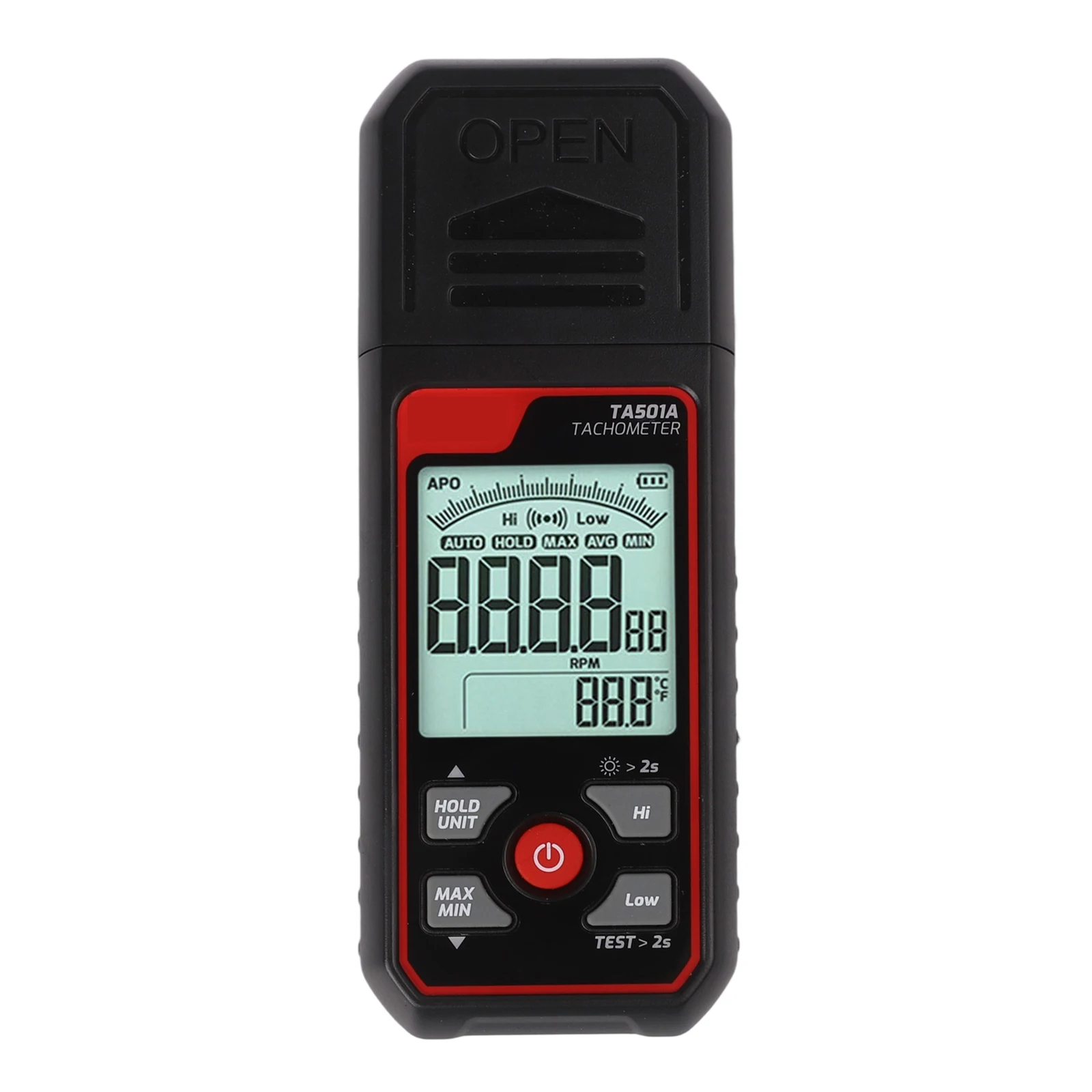 Non Contact Digital Tachometer TA501A Measures RPM with 0 1 RPM Resolution and Data Lock Feature for Enhanced Performance
